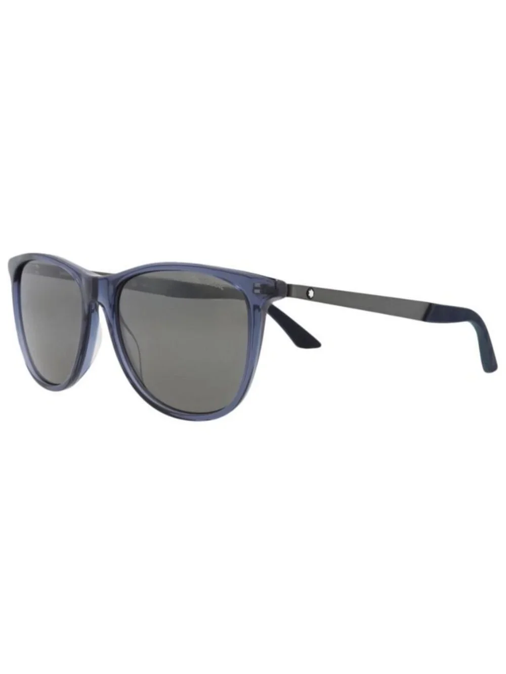 New Montblanc Mens Square/Rectangle Blue Ruthenium Silver Fashion Designer Sungl
